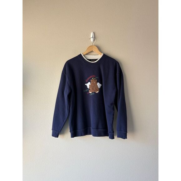 vintage crewneck grandma teddy pullover sweater - Picture 1 of 5
